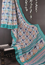 Regular Wear Saree Pure Linen With Printed Casual Look