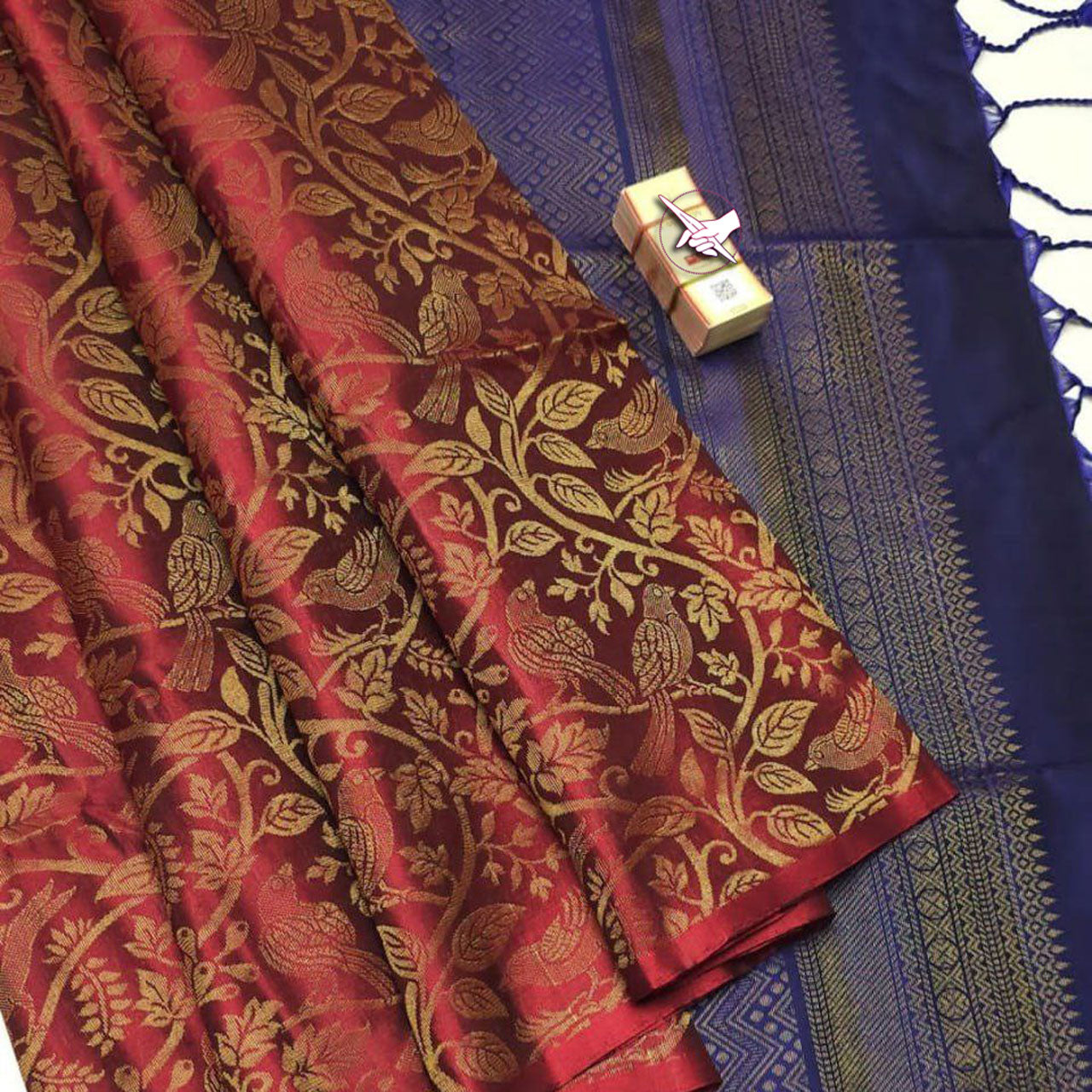 Wedding Wear Maroon Lichi Silk Saree South Style Weaving And Elegance