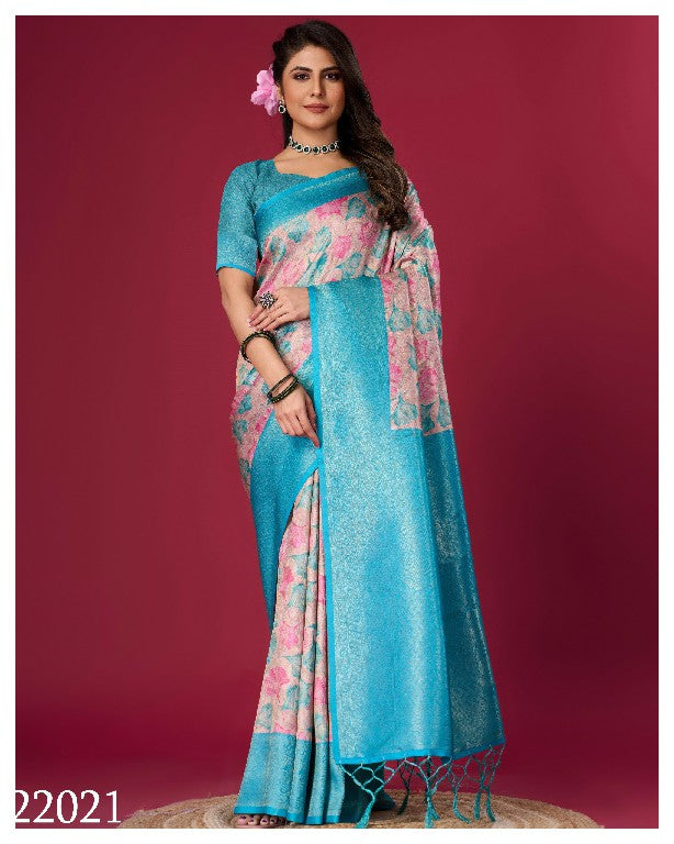 Rama Festival Ready Soft Silk Saree Digital Printed Designer Look
