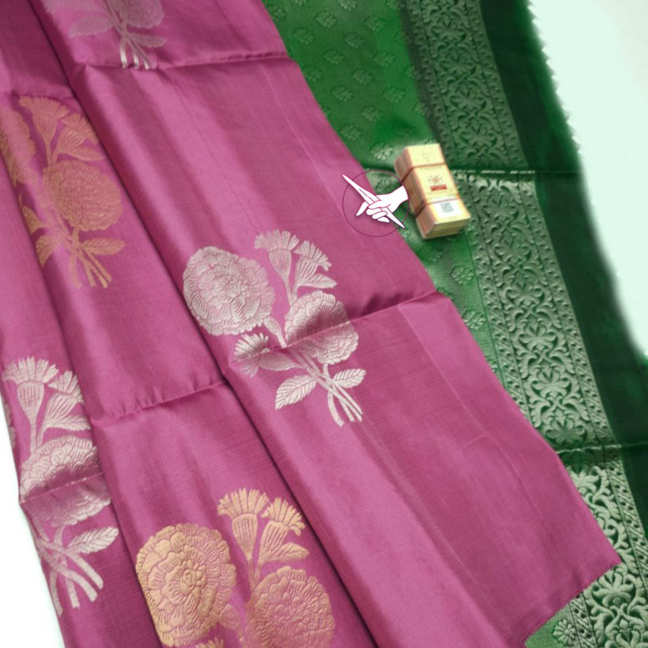 Regal Pink Kanchipuram Silk Saree With Meena Butta And Zari Woven Rich Pallu