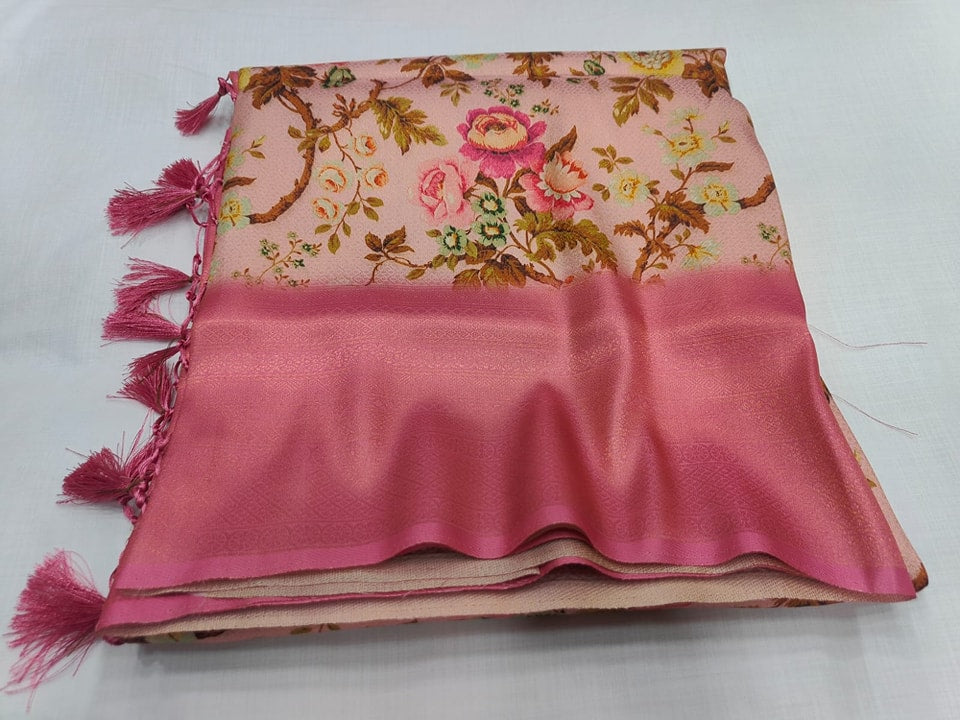 South Indian Soft Silk Saree With Digital Print Highlights