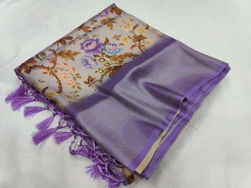 Lightweight Soft Silk Saree With All Over Digital Print