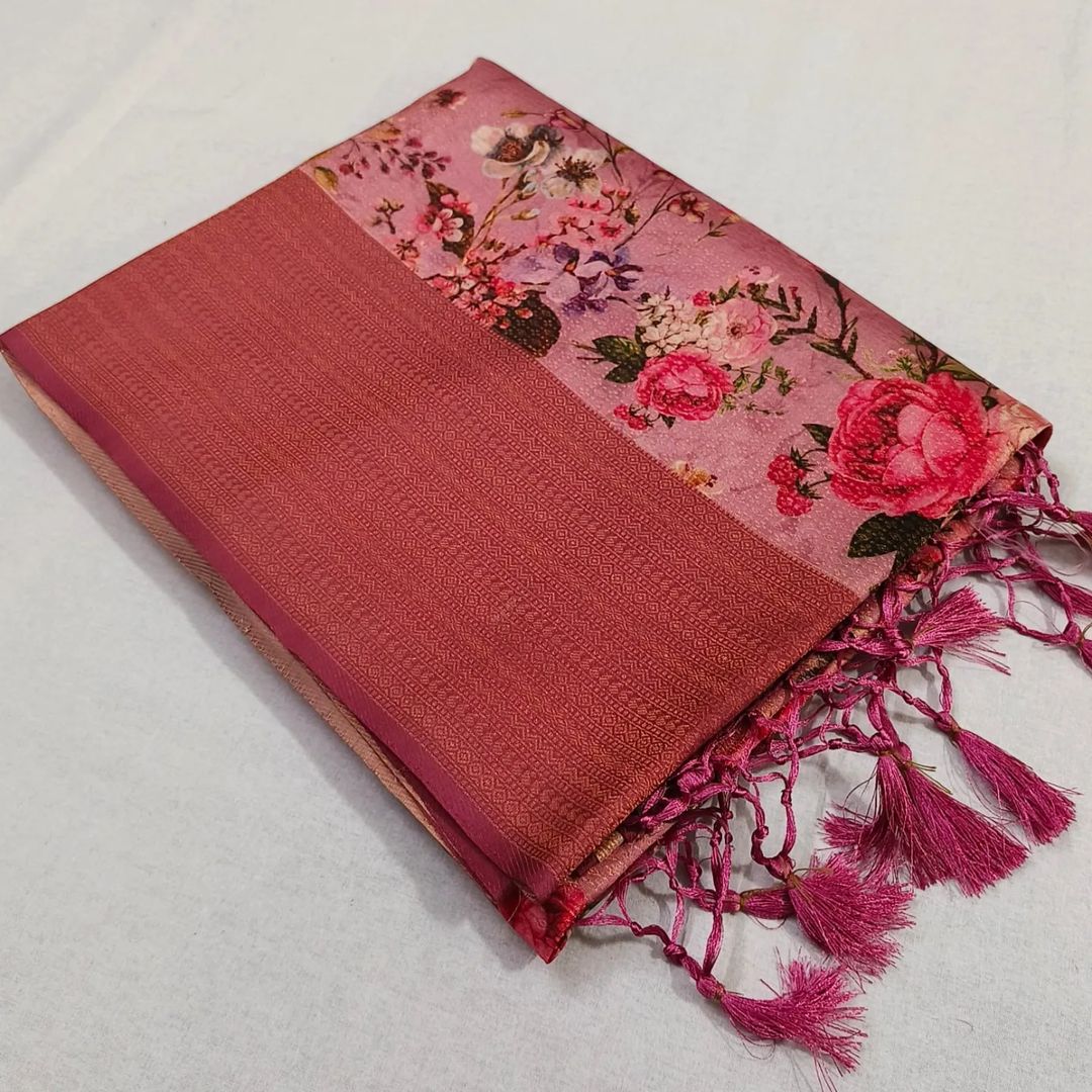 Rich Look Soft Silk Saree With Elegant Digital Design