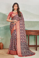 Minimalist Batik Style Digital Printed Viscose Saree