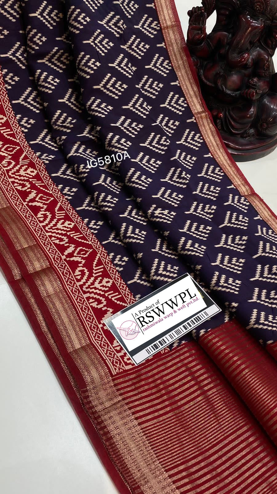 Designer Blue Assam Pattu Dola Silk Saree With Modern Digital Print