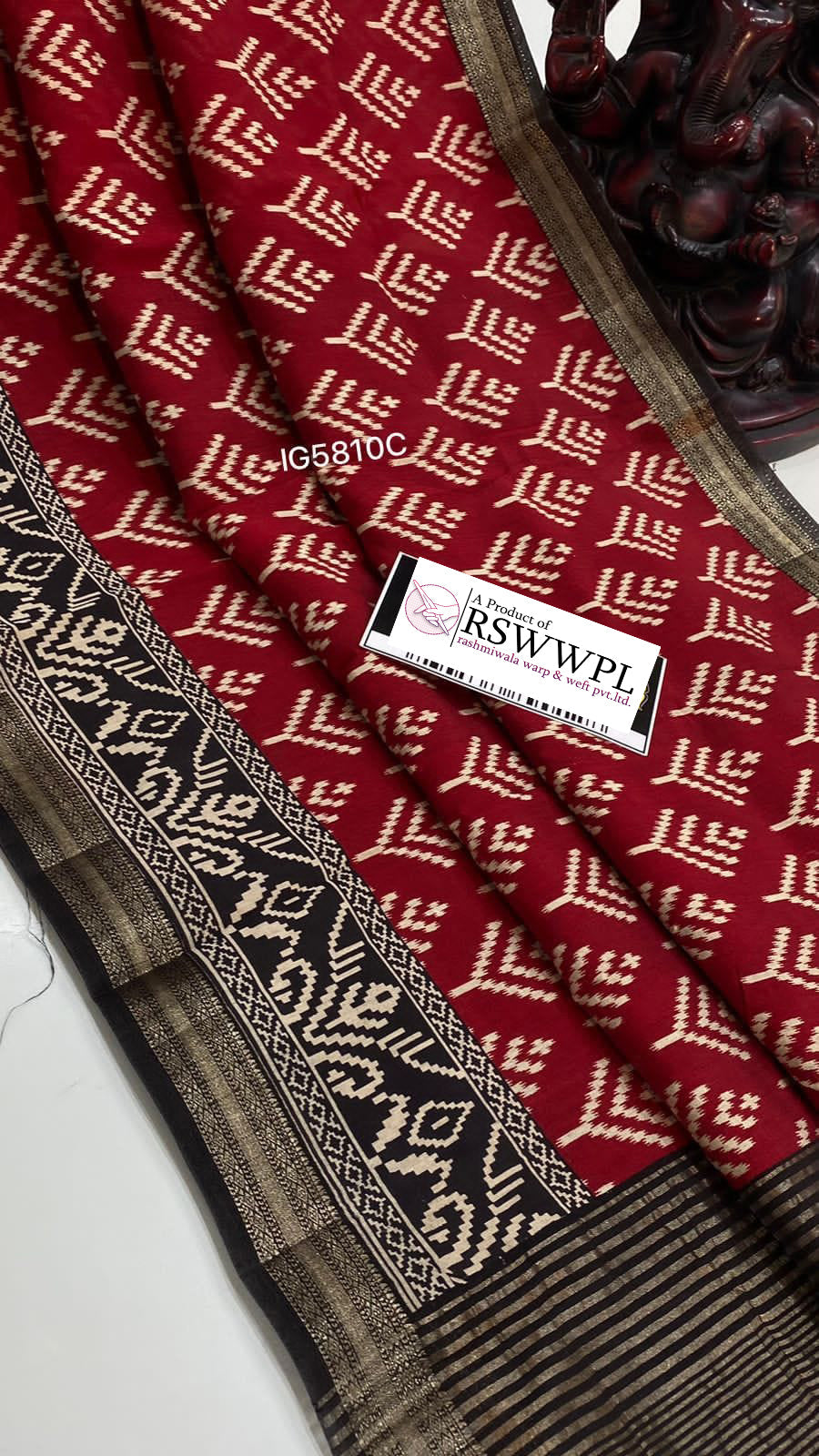 Elegant Party Wear Red Digital Printed Dola Silk Assam Saree