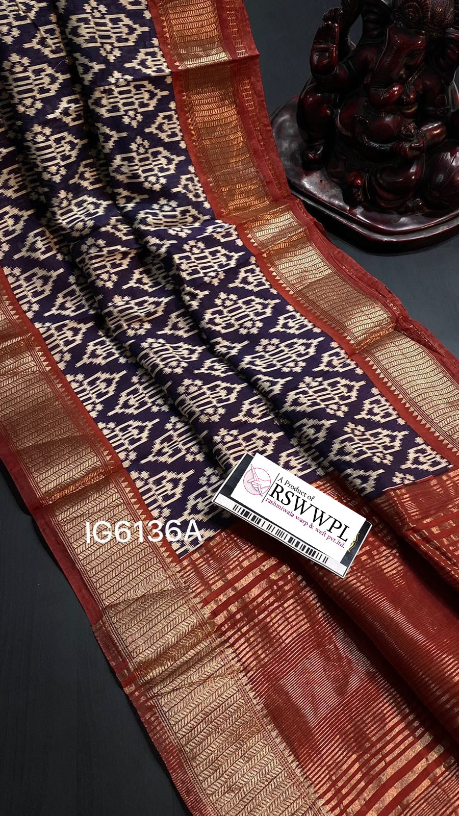 Classic Blue Digital Print Pattu Saree In Soft Dola Silk