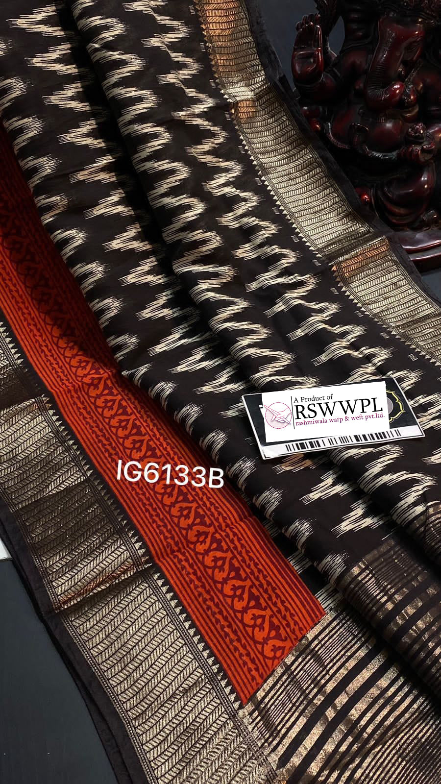 Designer Black Pattu Digital Print Saree Dola Silk Collection