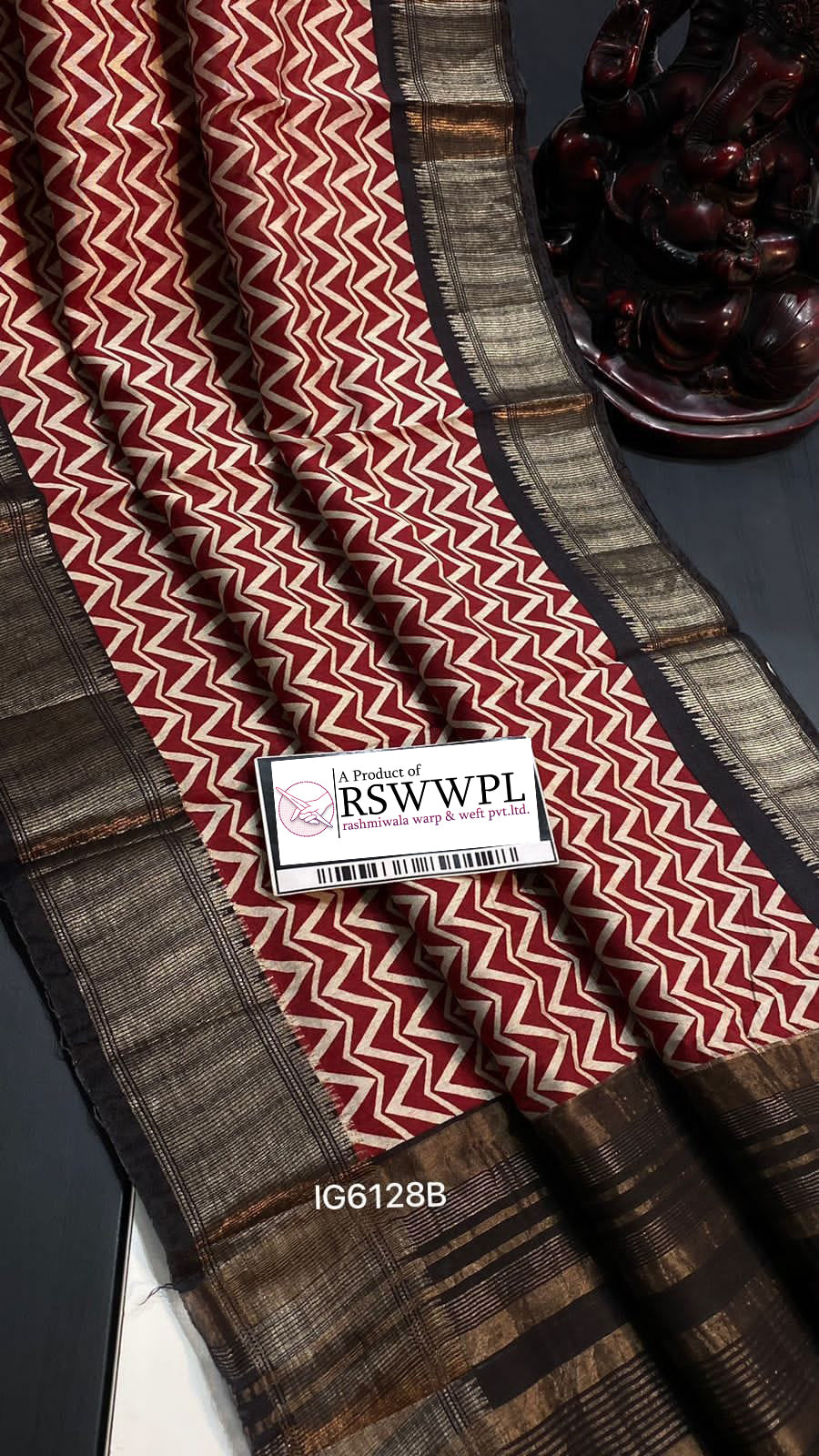 Ornate Red Dola Silk Saree With Digitally Printed Pattu Motifs