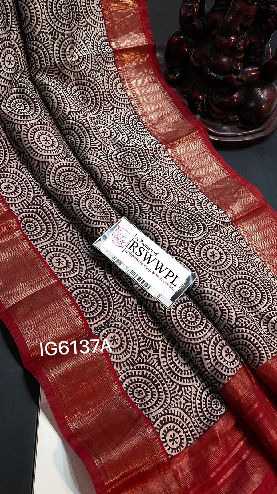 Black Assam Pattu Inspired Dola Silk Saree Ethnic Digital Prints