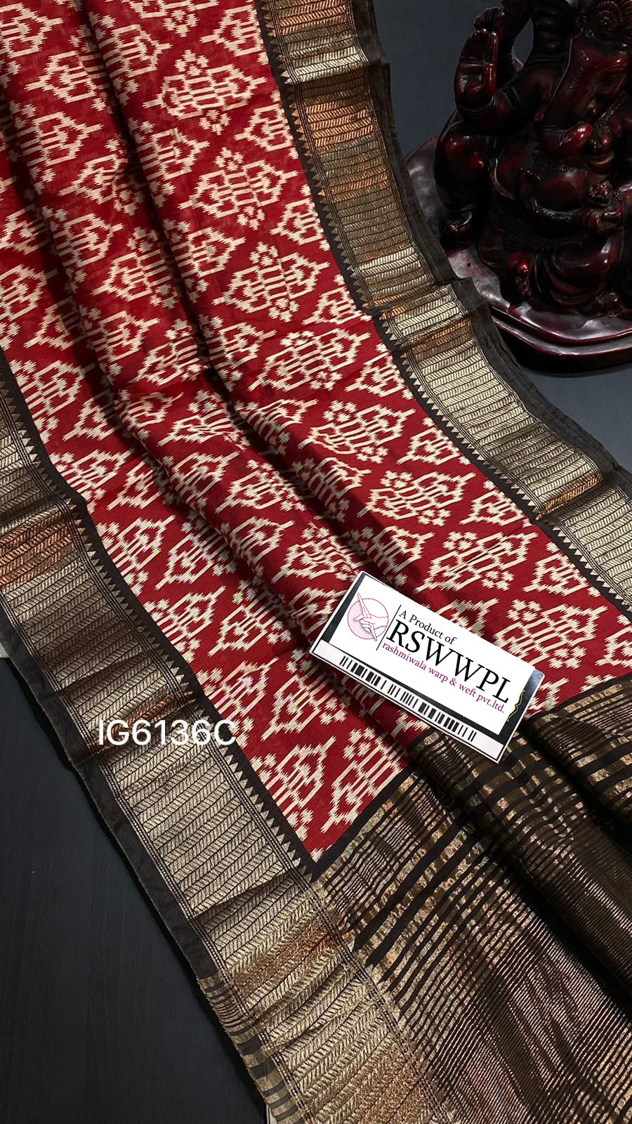 Exquisite Red Assam Heritage Dola Silk Saree Digital Print Edition
