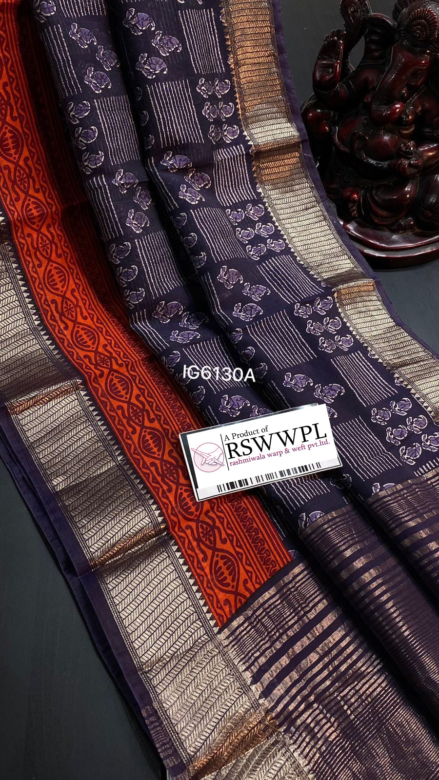Beautiful Blue Assam Pattu Inspired Dola Silk Printed Saree