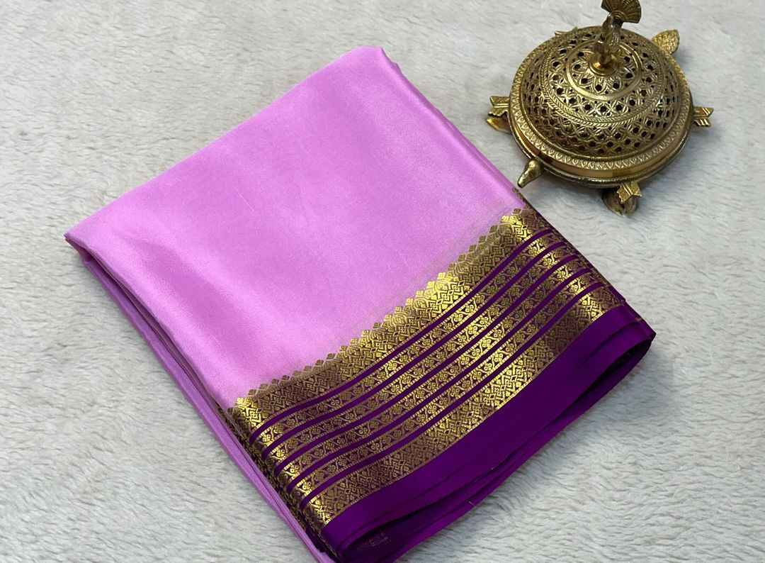 Timeless Pure Silk Saree From Mysore With Contrast Borders