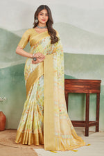 Ethnic Viscose Khadi Saree With Artistic Batik Print