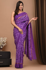 Handcrafted Beauty: Block Printed Cotton Mulmul Sarees