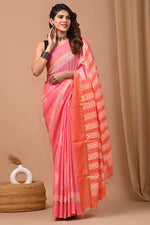 Ajrakh Vanaspati Prints in Soft Mulmul Cotton Sarees