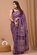 Traditional Mulmul Sarees with Classic Block Prints