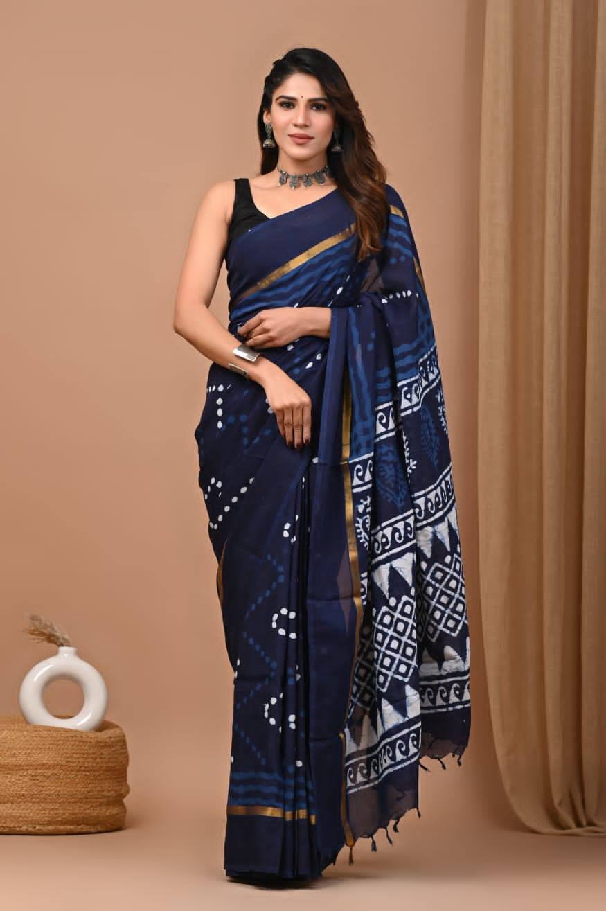 Cotton Sarees with Attached Blouse – Perfect Match
