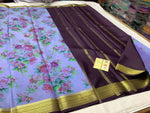 Fine Quality Crepe Silk Saree From Mysore With Artistic Digital Print And Zari Border