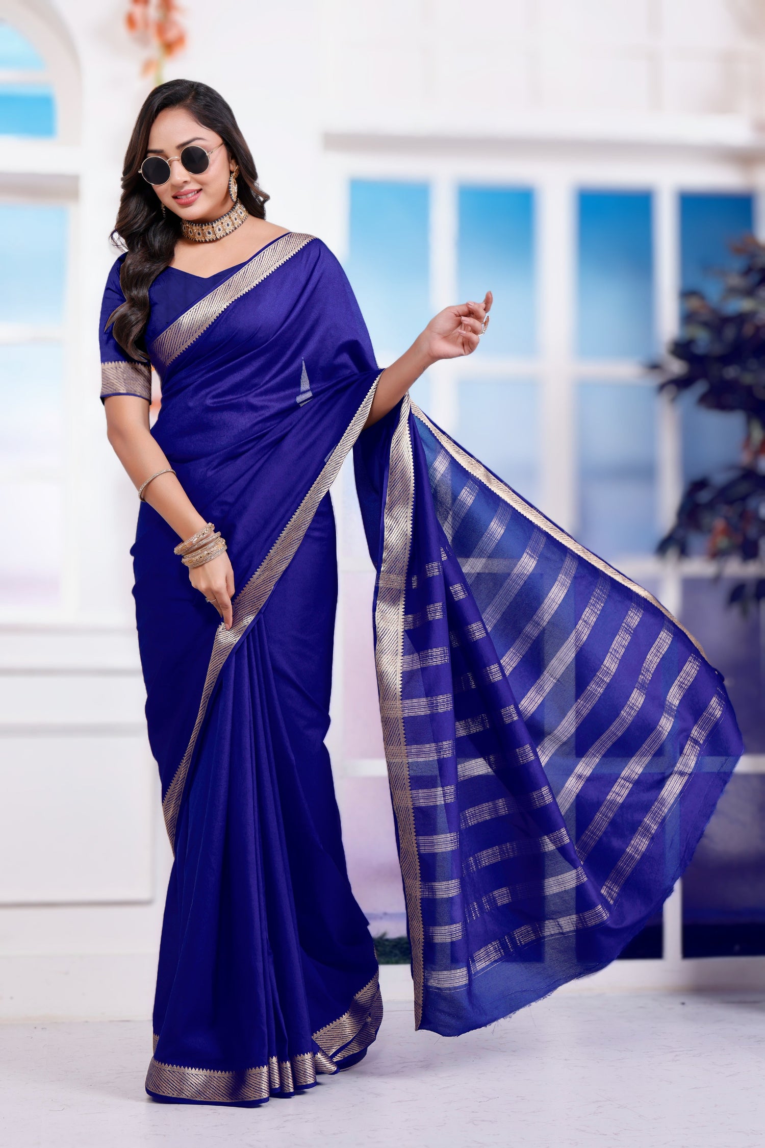 Solid Mysore Crepe Silk Saree With A Traditional Flair