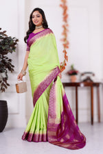 Luxurious Plain Mysore Silk Crepe Saree For Women