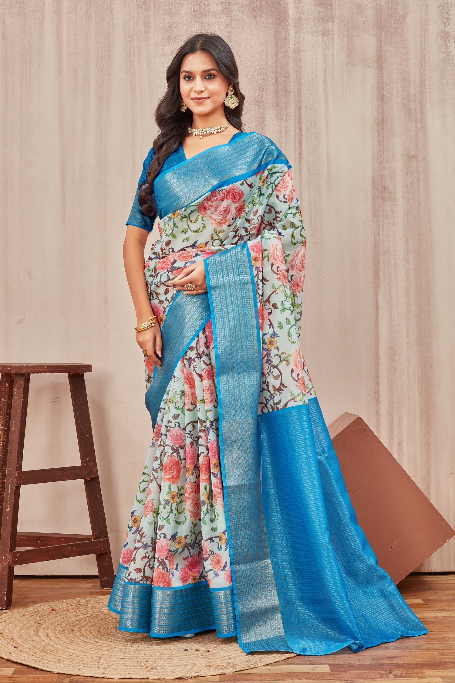 Everyday Ethnic Wear Mysore Crepe Silk Saree With Vibrant Digital Print Patterns