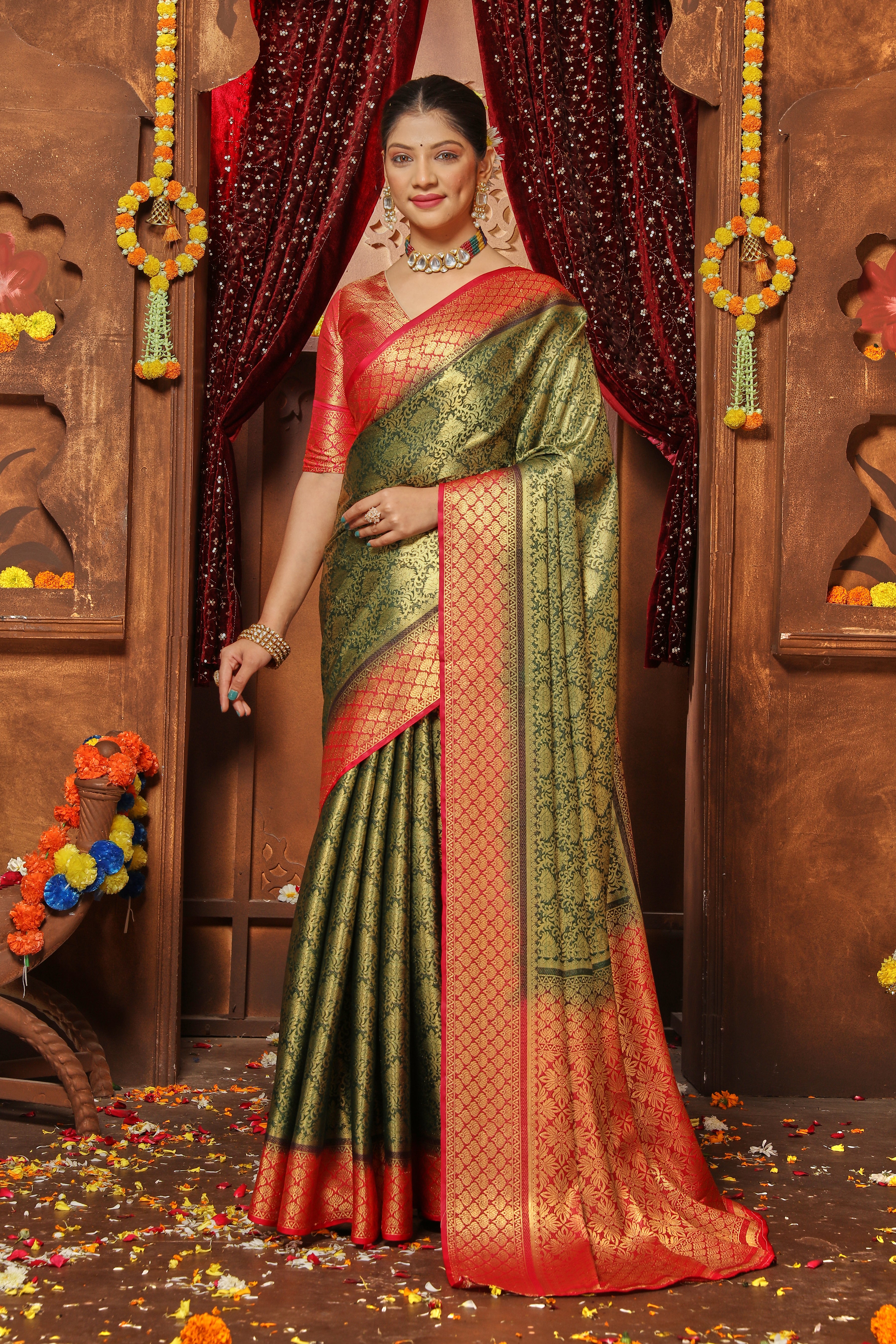 A Saree That Defines Sophistication—Brocade Silk Elegance