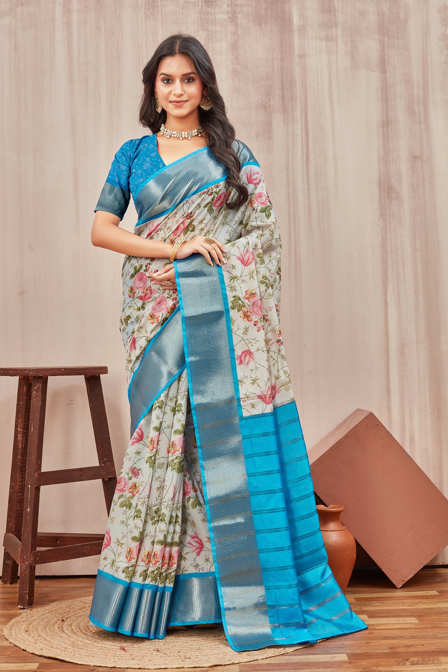 Elegant Mysore Crepe Silk Saree With Digital Prints Perfect For Daily Wear