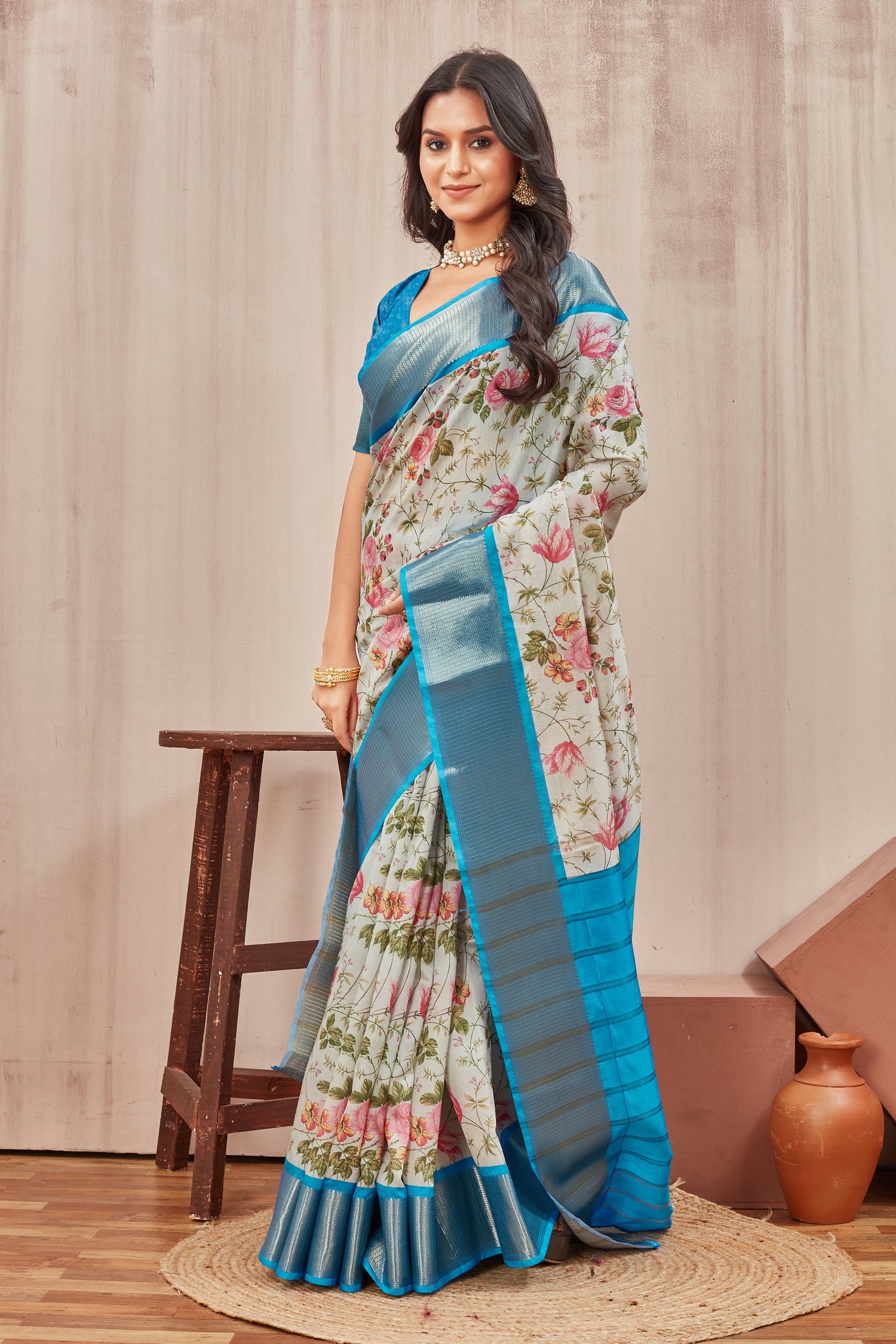 Elegant Mysore Crepe Silk Saree With Digital Prints Perfect For Daily Wear