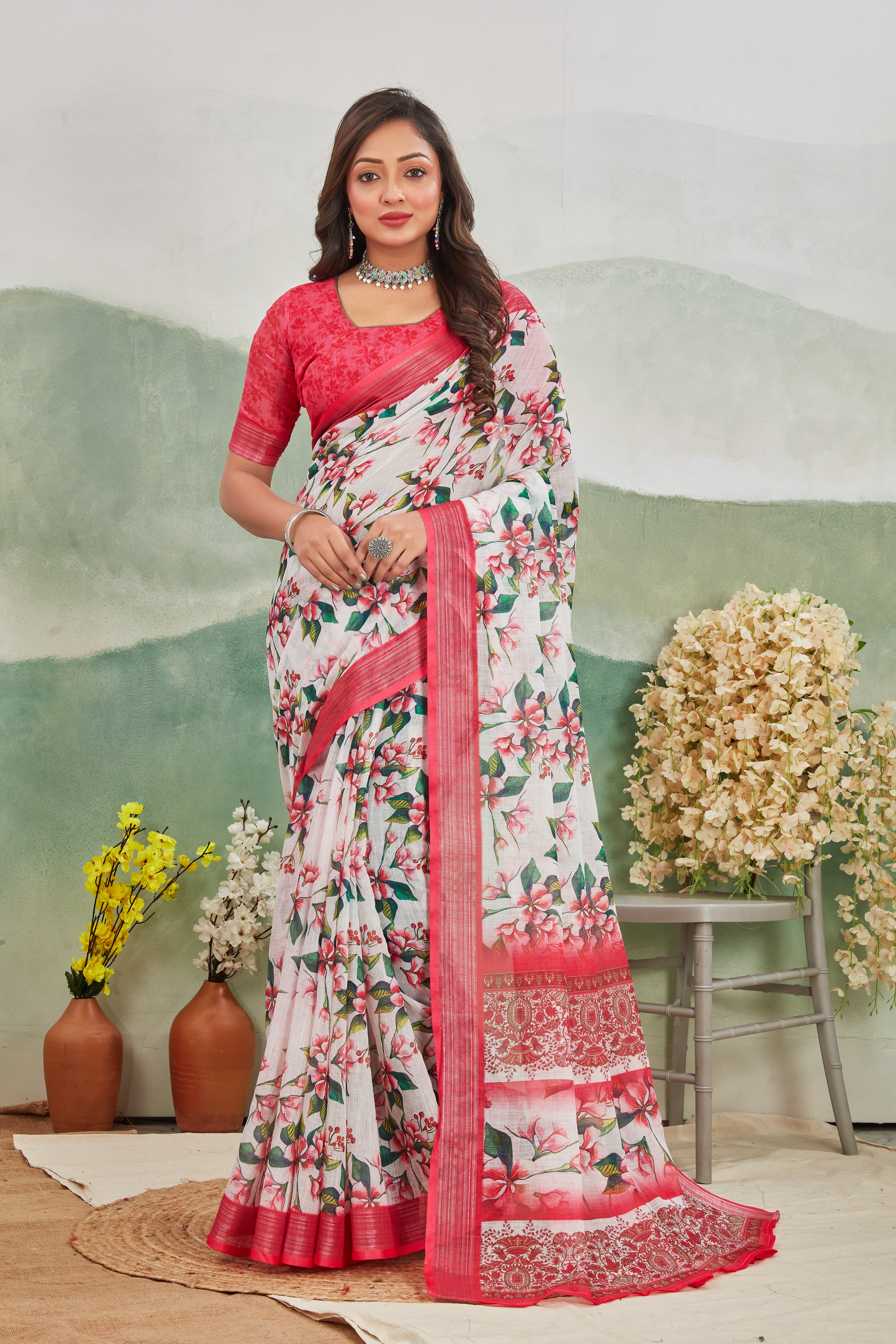 A Classic Reinvented: Linen Sarees with Digital Expressions