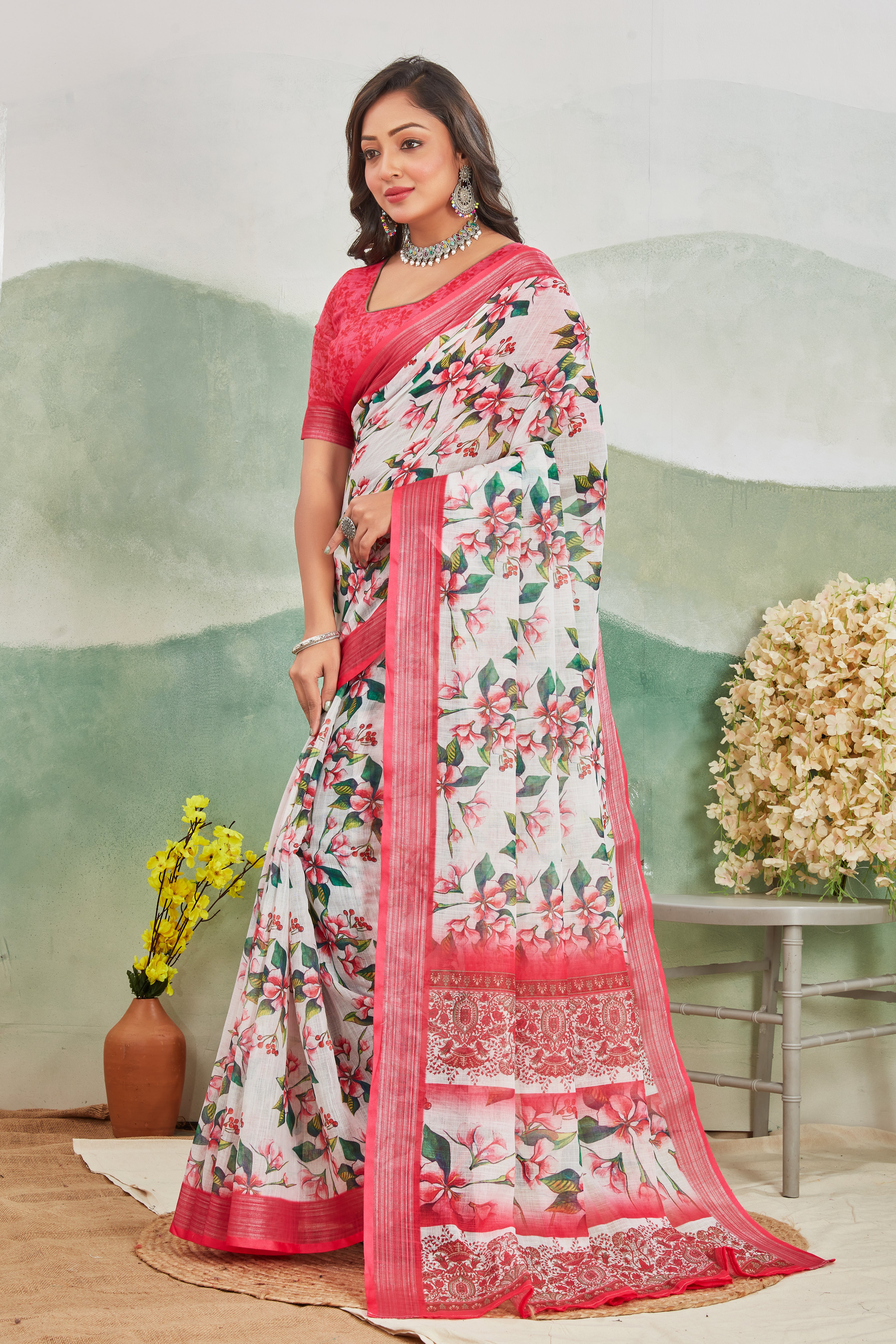 A Classic Reinvented: Linen Sarees with Digital Expressions