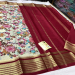 Elegant Festival Mysore Saree In Crepe Silk With Digital Patterns And Zari Border