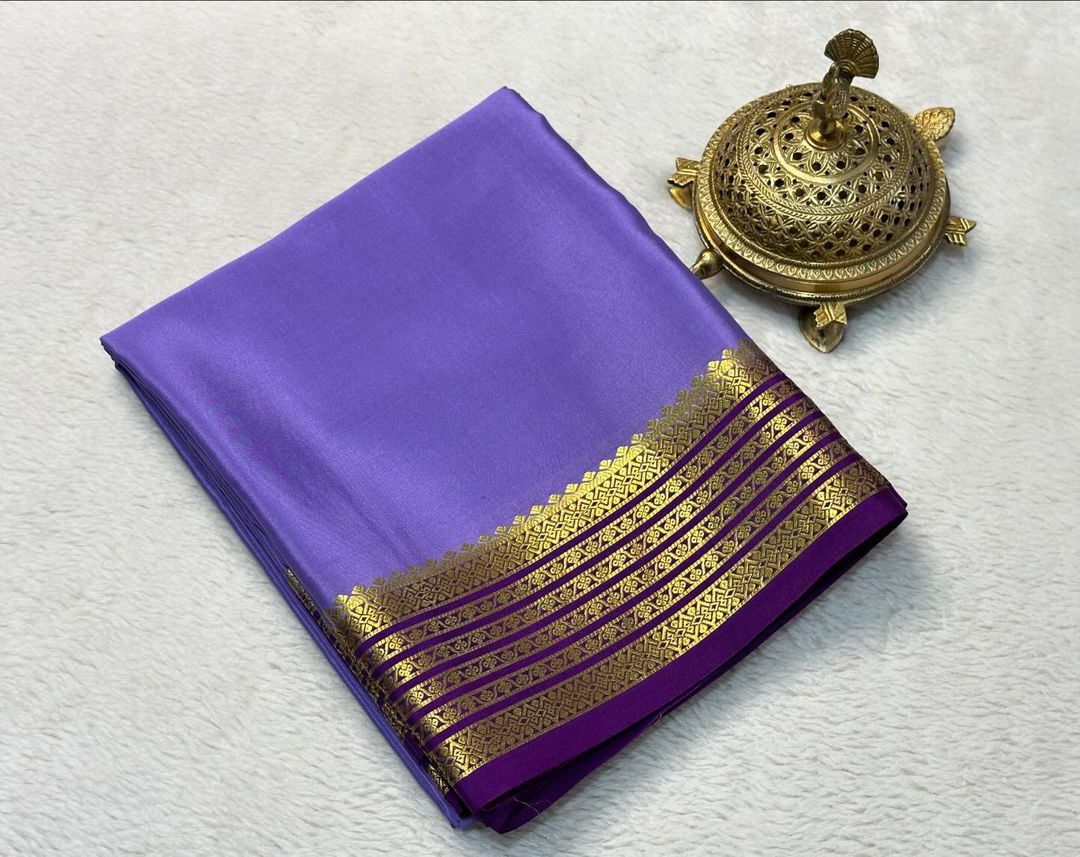 Beautiful Pure Mysore silk sarees having elegant contrast border