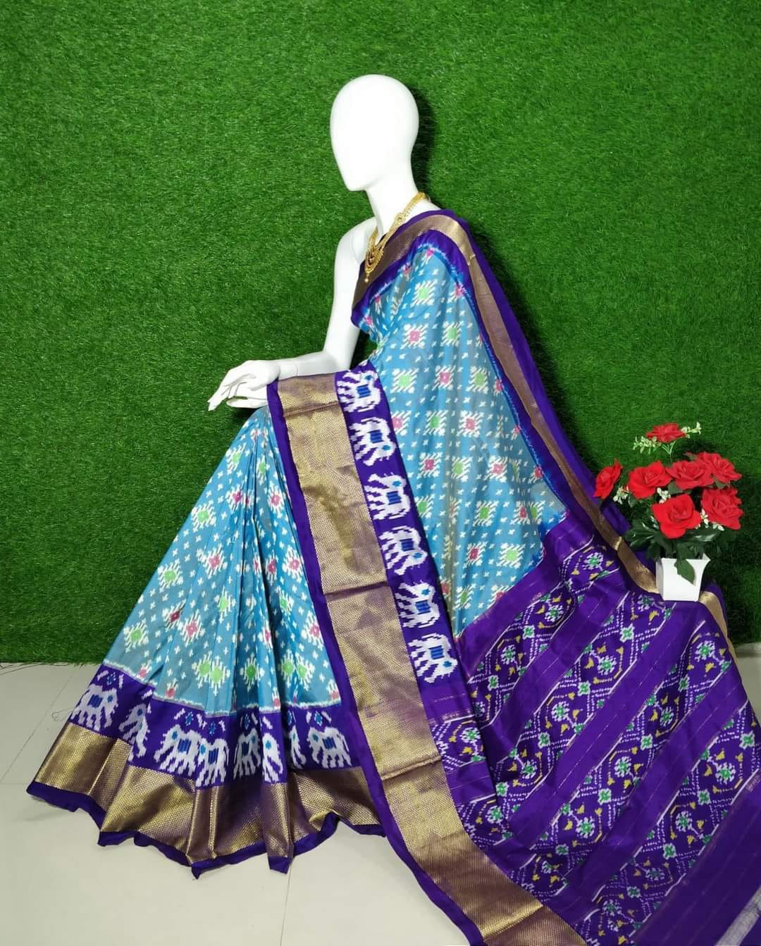 Lightweight Digital Pochampalli Printed Saree In Pure Soft Silk