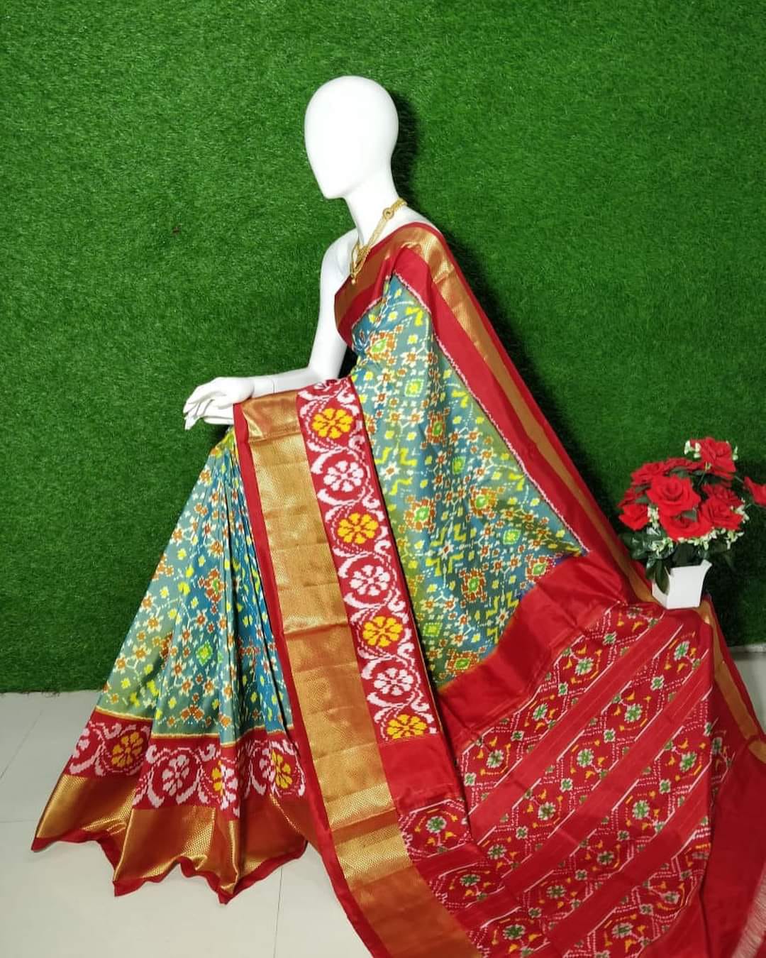 Pure Soft Silk Handloom Saree With Artistic Pochampalli Digital Print