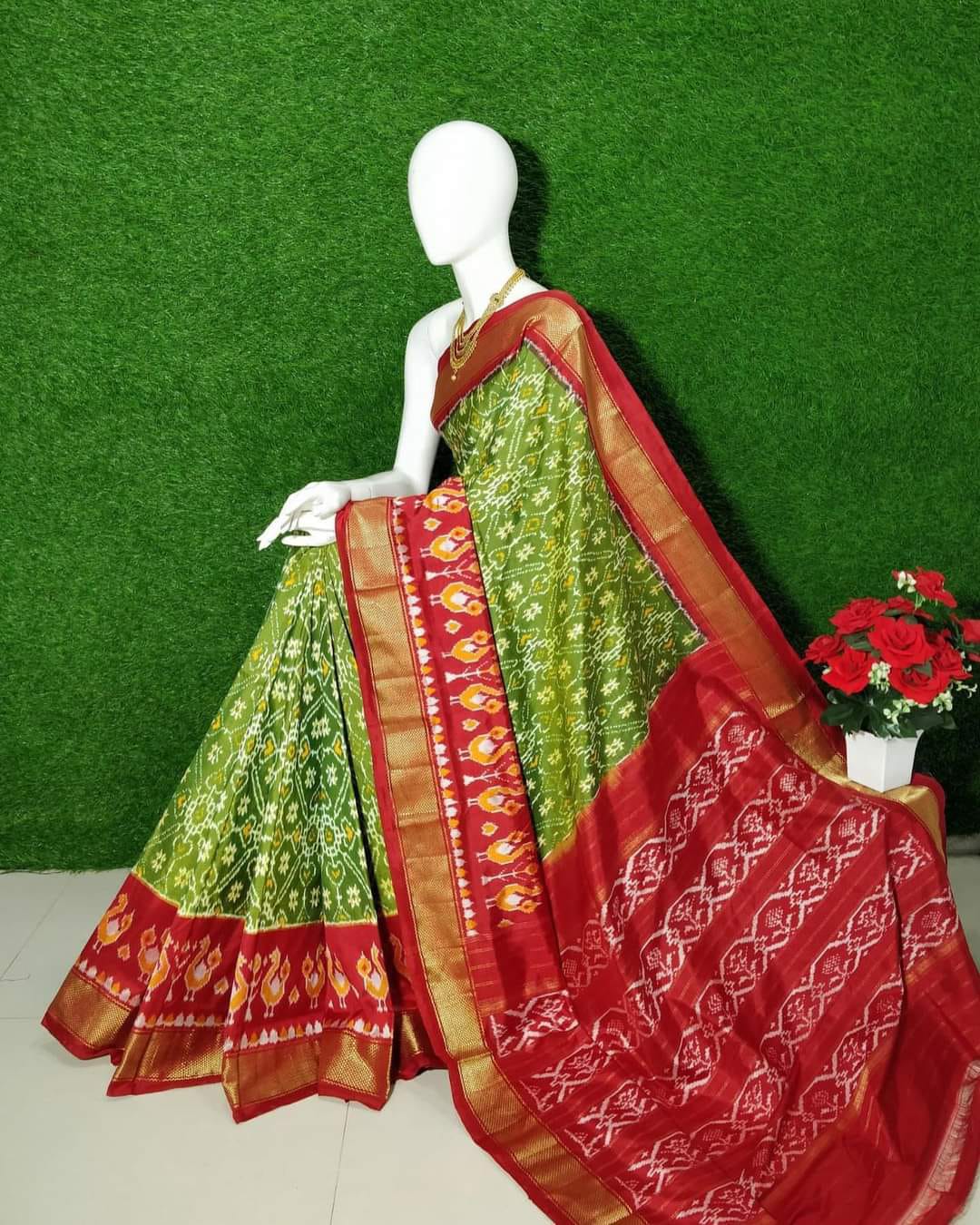 Heritage Pochampalli Digital Print Saree In Smooth Handloom Silk