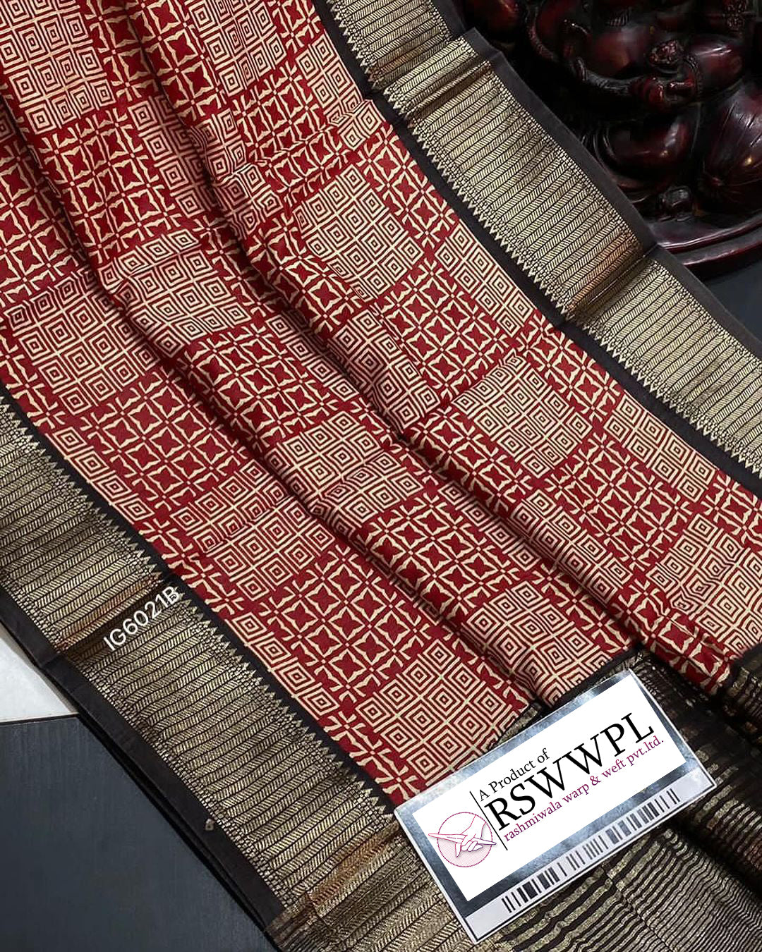 Rich Red Assamese Pattu Saree In Soft Silk With Digital Prints