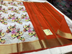 Stunning Traditional Mysore Silk Crepe Saree With Digital Design And Zari Finish