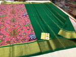 Traditional Mysore Crepe Silk Printed Saree With Rich Zari Border