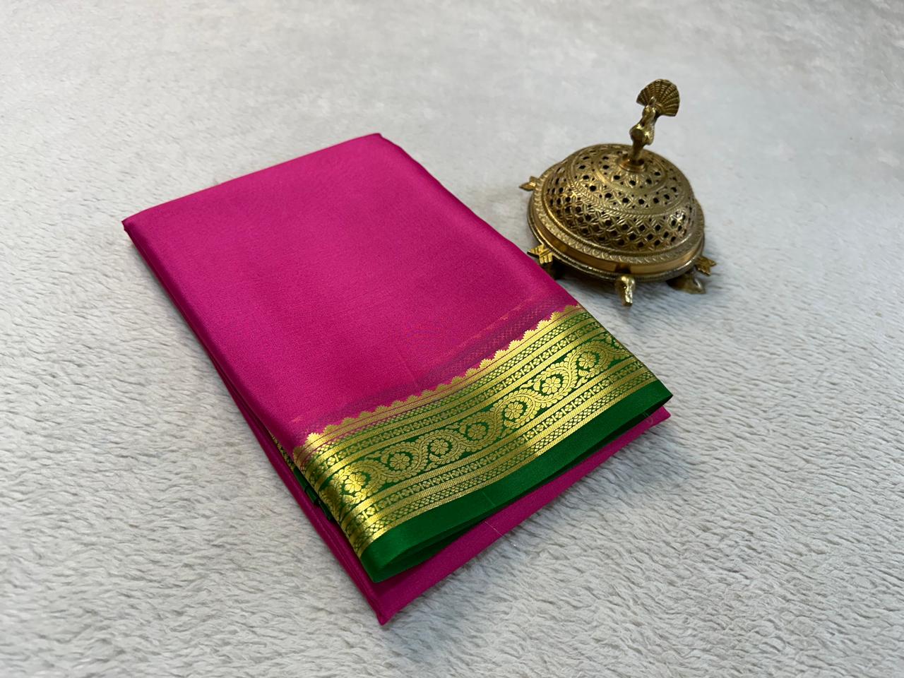 Pure Mysore Rich Pallu Soft Silk pink saree