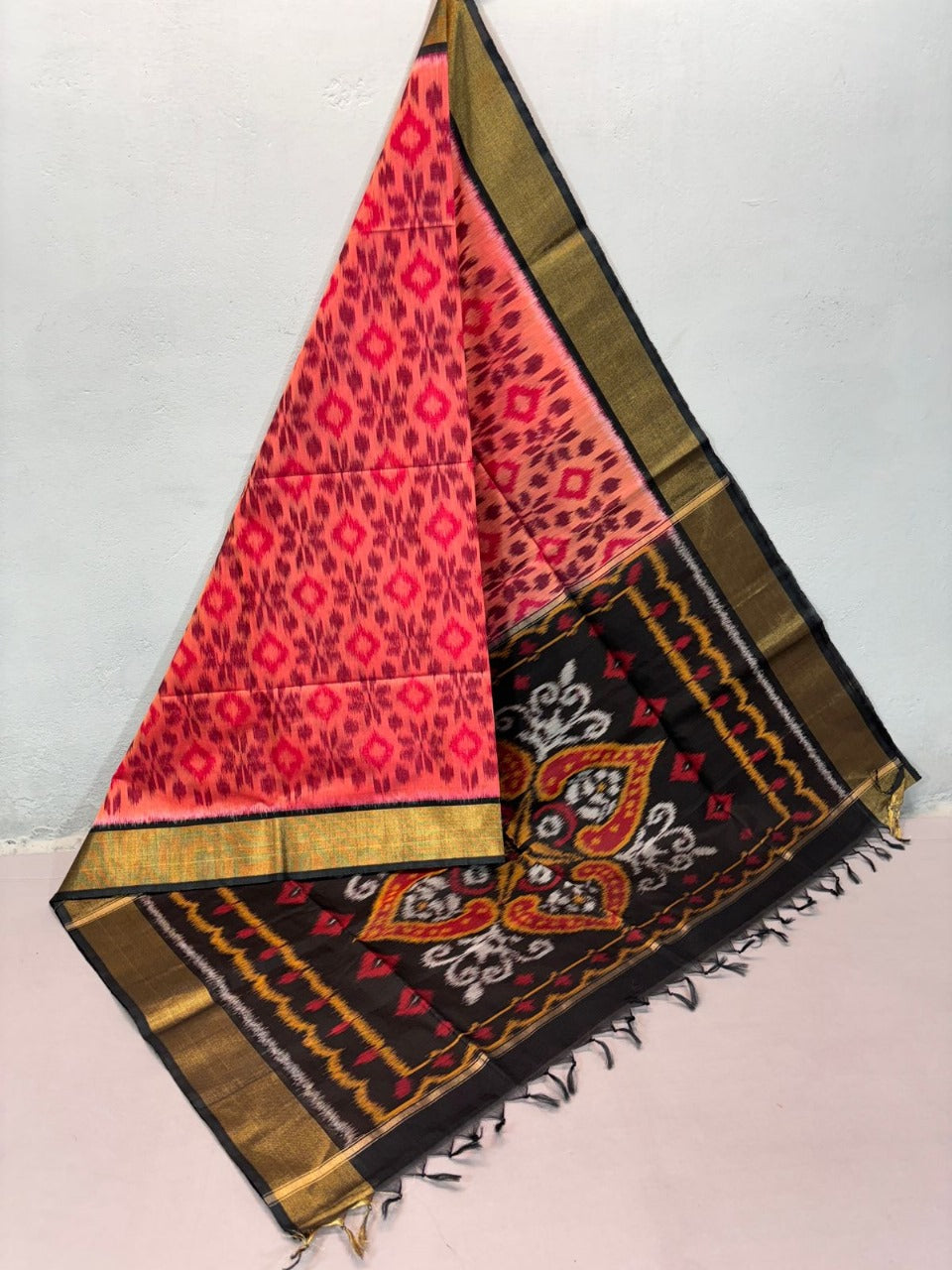 Digital Soft Silk Saree Dark Pink Traditional Handloom Sico Pattu