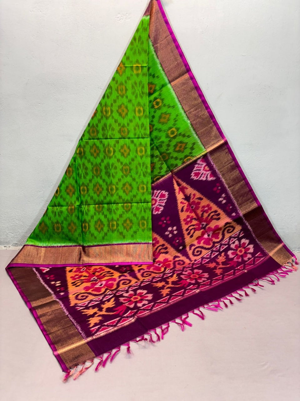 Traditional Pattu Sico Saree Green Soft Silk With Digital Detailing
