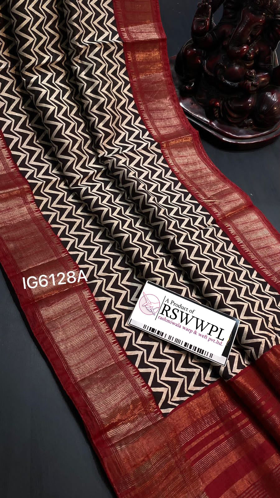 New Arrival Red Assam Pattu Print Saree Traditional Dola Silk