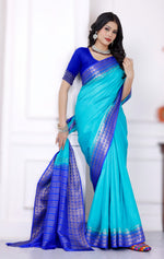 Designer Plain Mysore Crepe Saree For Women