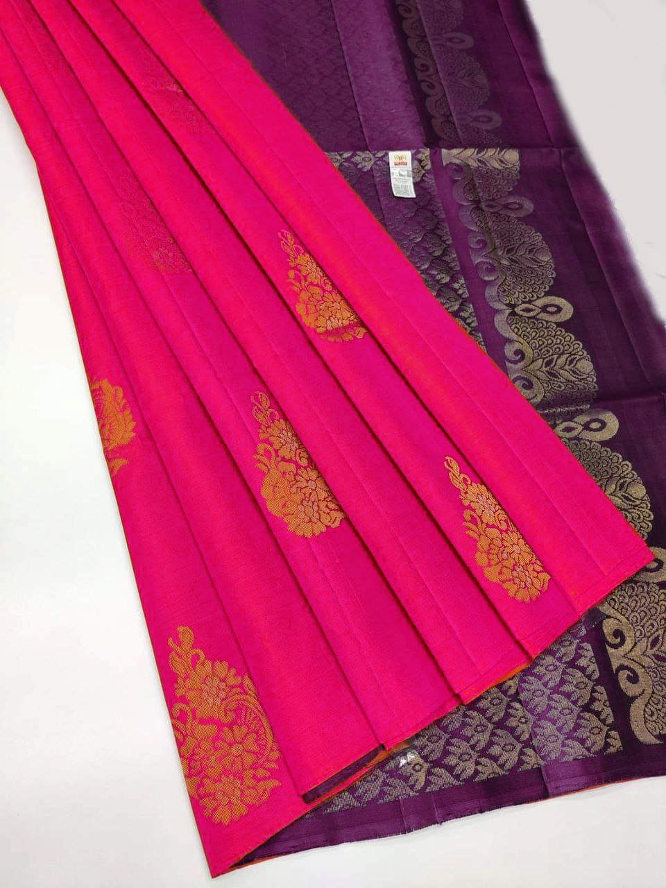 Temple Inspired Pink Kanchipuram Silk Saree Classic South Indian Weaves