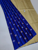 Blue Kanchipuram Silk Saree With Traditional Motifs And Borders