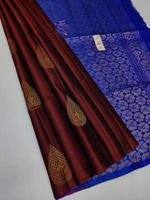 South Indian Maroon Kanchipuram Silk Saree Festival Ready