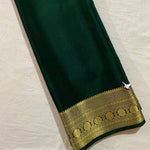 Pretty Green Mysore Crepe Silk Weaving Border Work Saree