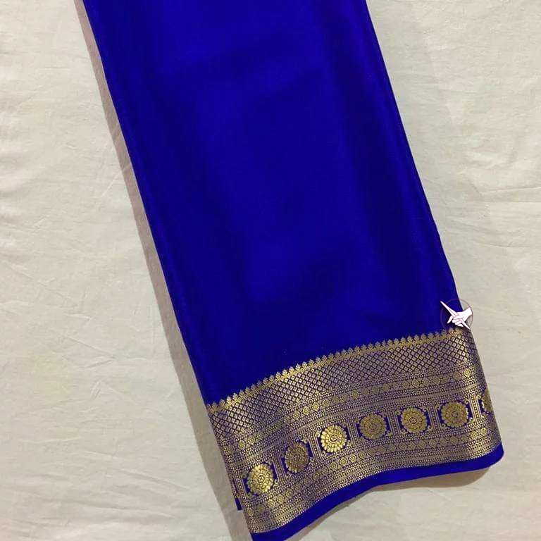 Lustrous Blue Mysore Silk Saree With Function Perfect Blouse And Zari Finish