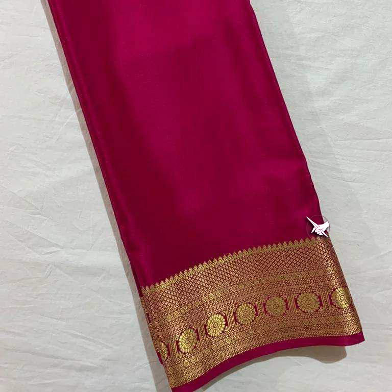 Designer Pink Soft Silk Saree For Functions With Fancy Zari And Blouse Combo